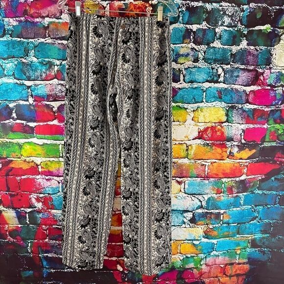 Billabong Pants Paisley Bohemian Beachy Wide Leg Pull On Hippie Festival Medium - Picture 6 of 7